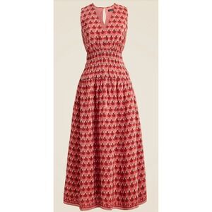 J. Crew Hyacinth Dress In Block-Print Crepe De Chine Pockets Floral Pink XXS